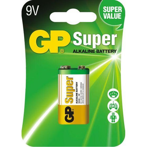 GP Super 9V Alkaline Battery 6LR61 6LF22 MN1604 E-Block for Smoke Detectors