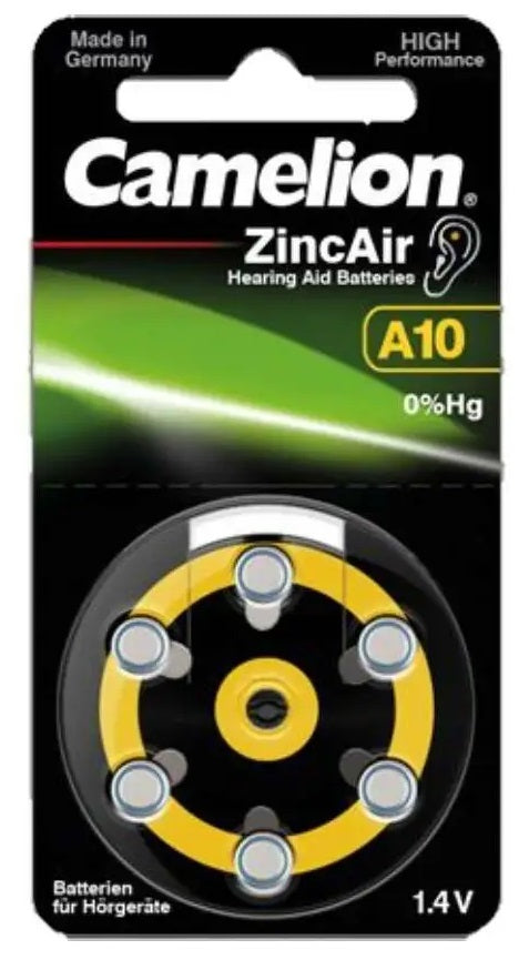 60x Camelion Zinc-Air 10 hearing aid batteries