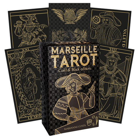 Marseille Tarot Cards Deck Gold & Black Edition Lo Scarabeo Marianne Costa