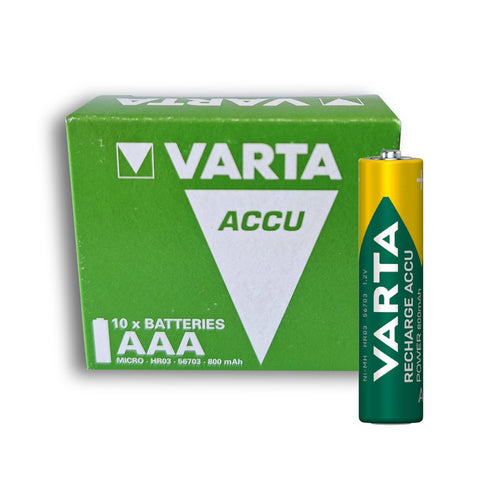 10x Varta AAA 800mAh NiMH Rechargeable Batteries Ready to Use