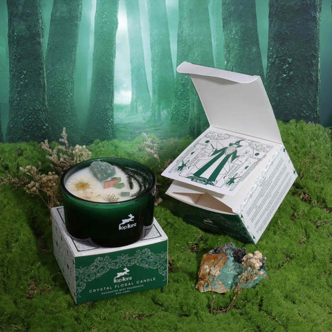 Hop Hare Jade Crystal Mint Scented Candle with Wooden Wick, 22h Burn