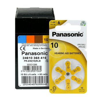 Panasonic Size 10 PR70 Hearing Aid Batterien 1.4V Zinc Air No Mercury
