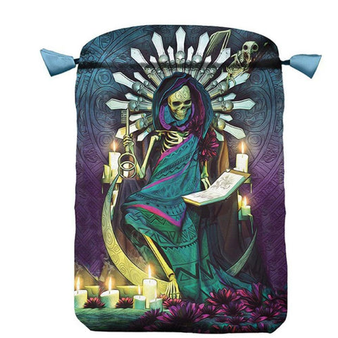 Santa Muerte Purple Satin Tarot Card Bag 16x22.5cm by Lo Scarabeo