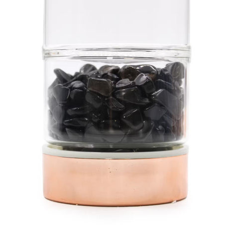 Crystal Tea Infuser Bottle with Onyx Ancient Wisdom