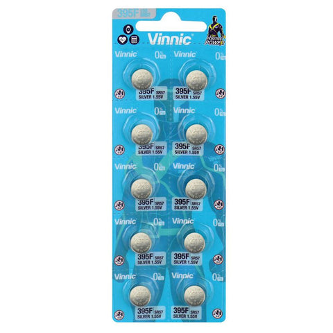 10x Vinnic 395 SR57 SR927SW 1.55V Silver Oxide Watch Batteries