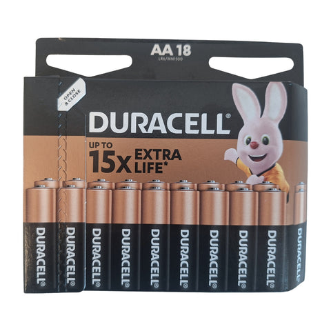 18x Duracell AA LR6 Alkaline Batteries 1.5V MN1500 Long Lasting Power