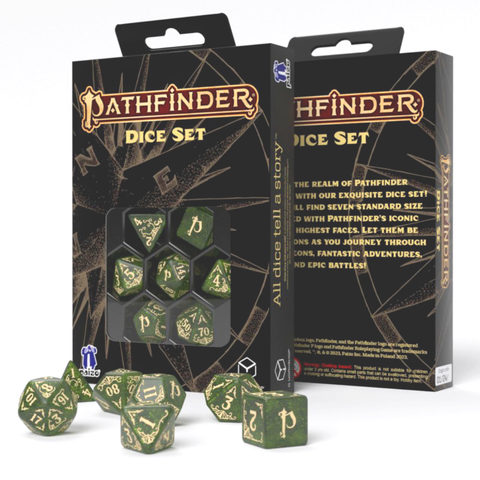 Pathfinder Dice Set Arcadia Green & Beige Role Playing Games Q-Workshop Spat30