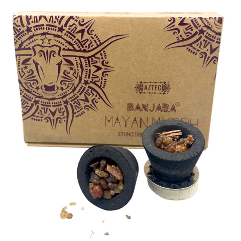 Banjara Resin Smudge Cups Mayan Myrrh Scent Ethno Tribal Spiritual Healing NEW