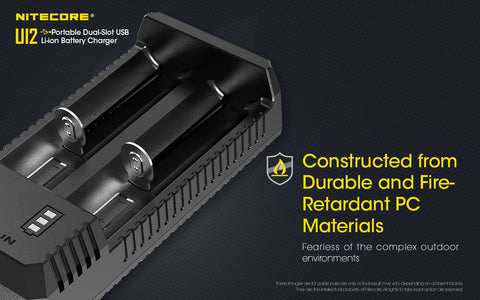 Nitecore Ui2 Portable Dual-Slot USb Battery Charger Batteries Not Included 3.6 V
