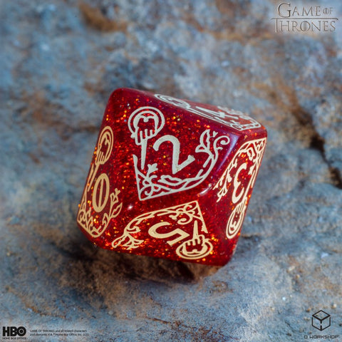 Game of Thrones Lannister Dice Set by Q-Workshop, 8-Polyhedral, Red RPG