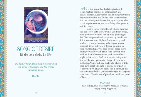Hafiz Oracle Cards by Rassouli 44-Card Deck Blue Angel Heart Guidance