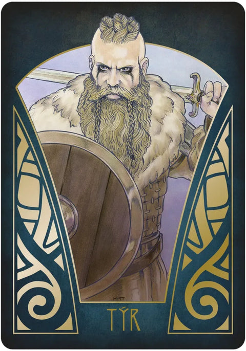 Gjallarhorn Norse Oracle Deck by US Games, 62 Gilt Cards & Guidebook