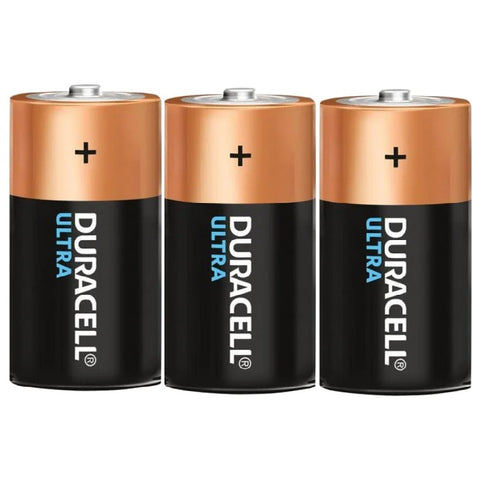 3x Duracell Ultra C LR14 Alkaline Batteries Long Lasting High Power