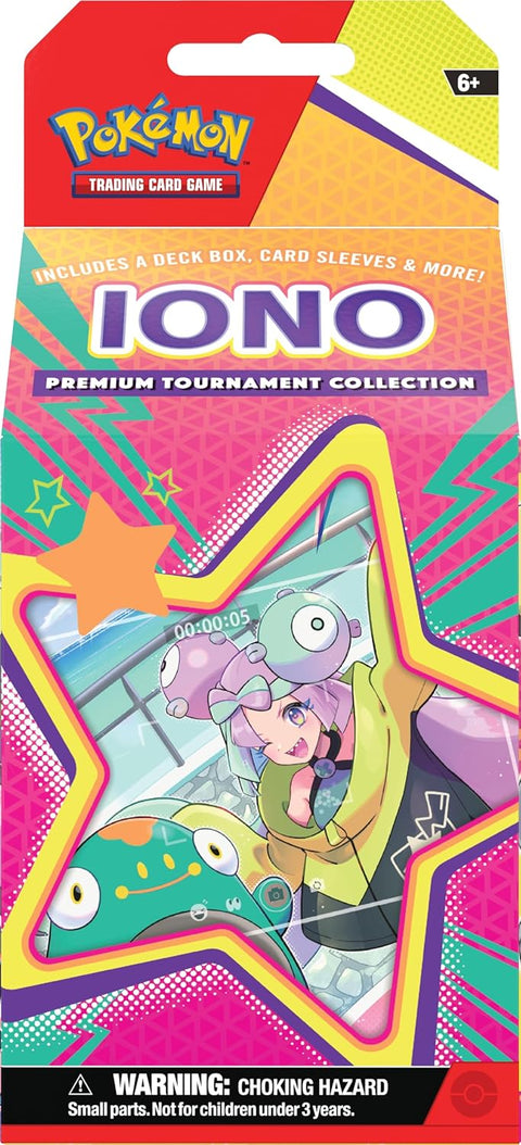 Pokemon TCG Iono Premium Tournament Collection Box, 6 Booster Packs
