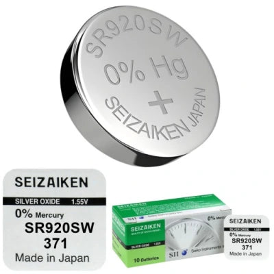 5x Seiko Seizaiken 371 SR920W SR69 Silver Oxide Watch Batteries 1.55V