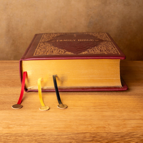 Luxury Holy Bible KJV Family Edition | Burgundy Leather | Old & New Testament