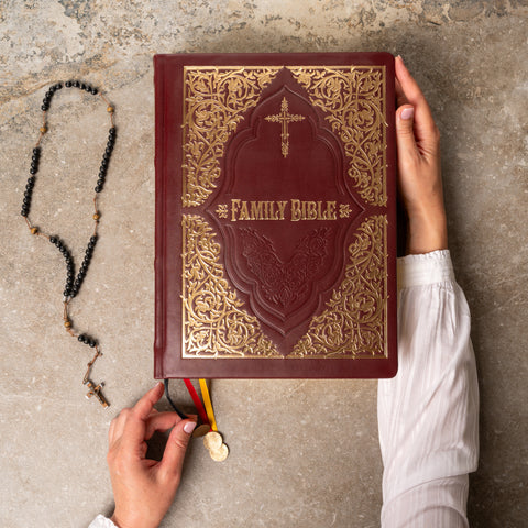 Luxury Holy Bible KJV Family Edition | Burgundy Leather | Old & New Testament