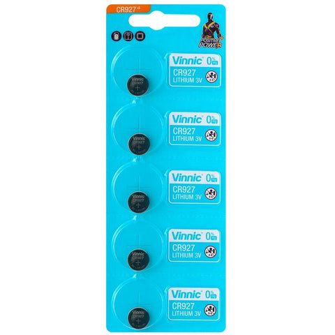 5x Vinnic CR927 3V Lithium Coin Button Cell Batteries Mercury Free
