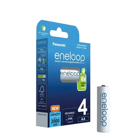 4 Panasonic Eneloop Rechargeable Aa Hr6 Batteries Blister Pack 1.2V 2000Mah NEW