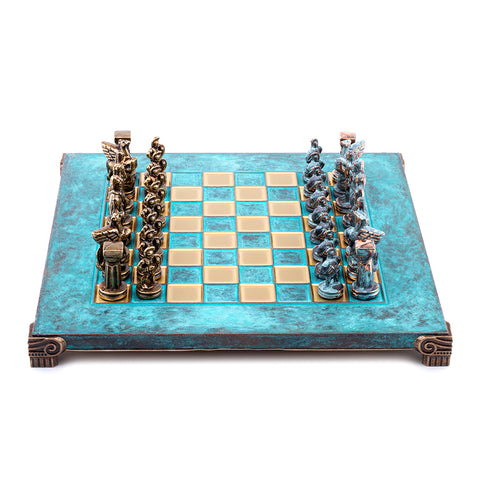 Spartan Warrior Metal Chess Set With 28cm Chessboard Manopoulos