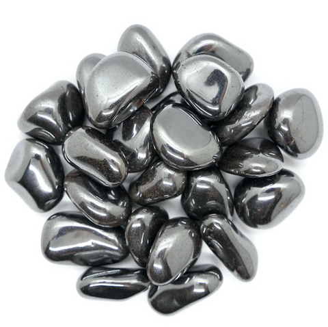 24 Medium Tumble Stones - Hematite B Grade Gemstones Talisman Ancient Wisdom NEW