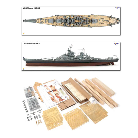 OcCre USS Missouri BB-63 Wooden Battleship Model Kit 1:200 Scale Expert 16002