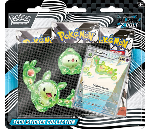 Pokemon TCG Scarlet & Violet Black Bolt Reuniclus Sticker Blister 3 Boosters