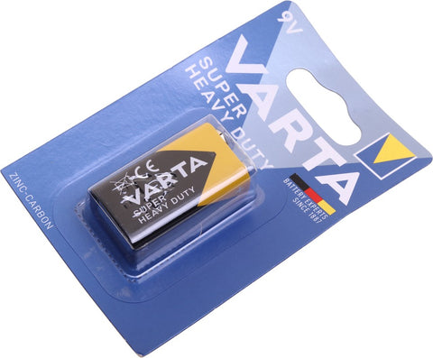 Varta Super Heavy Duty 9V 6F22 E-Block Zinc-Carbon Battery