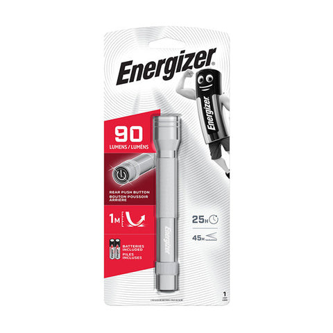 Energizer Vision HD Metal LED Flashlight 90lm IPX4 Water Resistant 2xAA