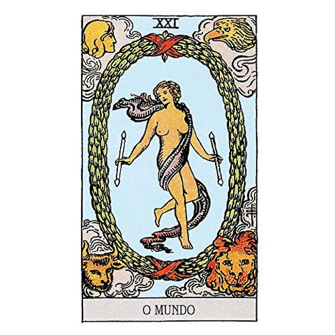 A.E. Waite Tarot Deck 78 Cards Portuguese Edition with Guidebook AGM