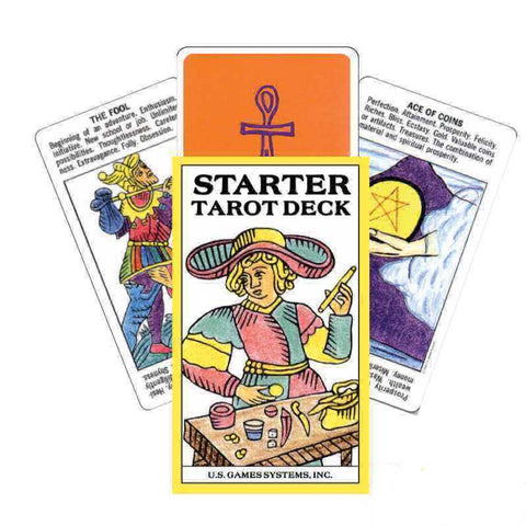 Starter Tarot Deck by US Games, Ancient Woodcut Art, 78 Cards + Guide