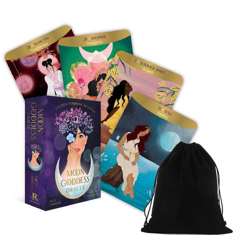 Moon Goddess Oracle Cards Deck Feminine Wisdom With Velvet Bag