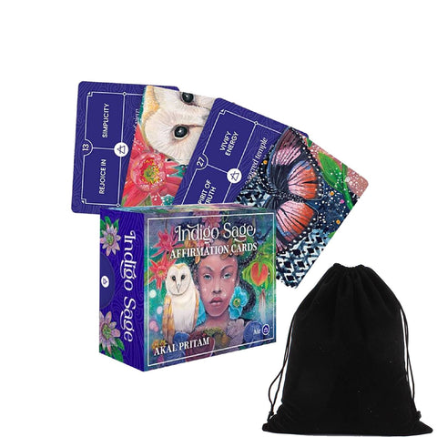 Indigo Sage Affirmation Cards – Air Element Deck With Bag