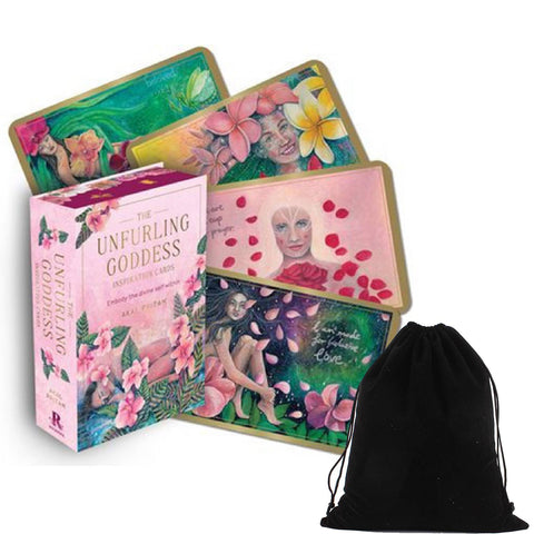 The Unfurling Goddess Inspiration Cards Deck With Velvet Bag