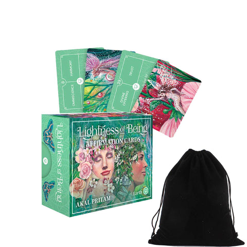 Lightness of Being Affirmation Cards With Velvet Bag