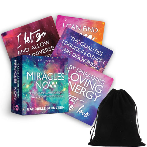 Miracles Now Inspirational Affirmations Cards Deck Oracle Guidance With Bag