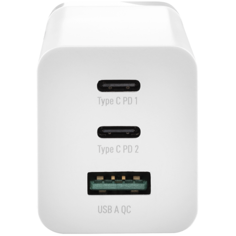 VARTA 65W GaN USB-C Wall Charger, 2x USB-C PD + USB-A QC Fast Charge