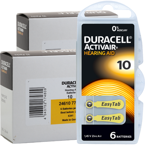 210x Duracell Activair Size 10 Hearing Aid Batteries Zinc Air 1.45V
