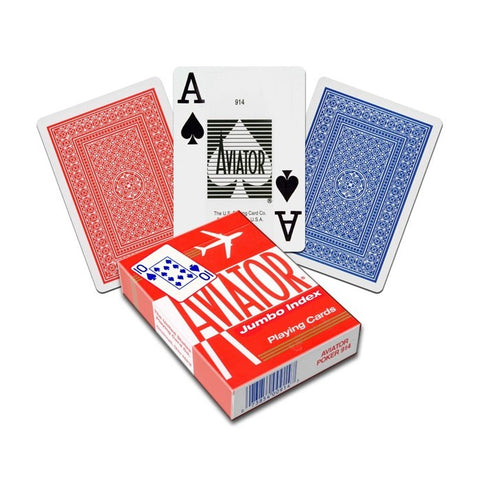 Aviator Jumbo Index Red Deck Poker Playing Cards Magic Tricks USpcc NEW