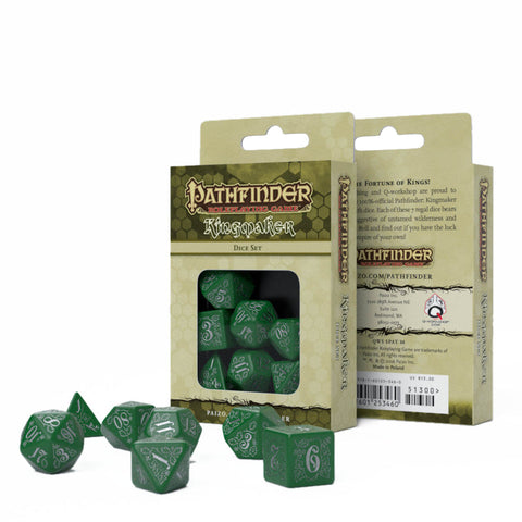 Pathfinder Kingmaker Dice Set Green & Silver by Q-Workshop Paizo
