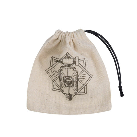 Q-Workshop Dwarven Beige & Black Dice Bag 11x12cm for RPG Roleplaying