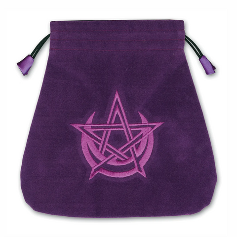 Purple Wicca Velvet Drawstring Bag 20x20cm Lo Scarabeo Tarot Pouch