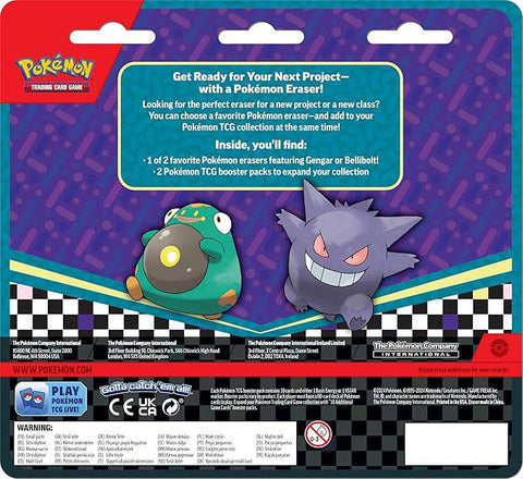Pokemon TCG Scarlet & Violet Bellibolt Eraser Blister – 2 Booster Packs