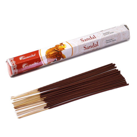 Aromatika Sandalwood Hex Incense Sticks Charcoal-Free Hand Rolled 20g