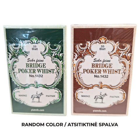 PIATNIK Bridge Poker Whist Playing Cards 55-Card Deck Green/Brown