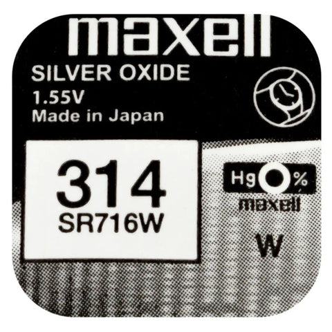 10x Maxell SR716W 314 1.55V Silver Oxide Watch Hearing Aid Batteries
