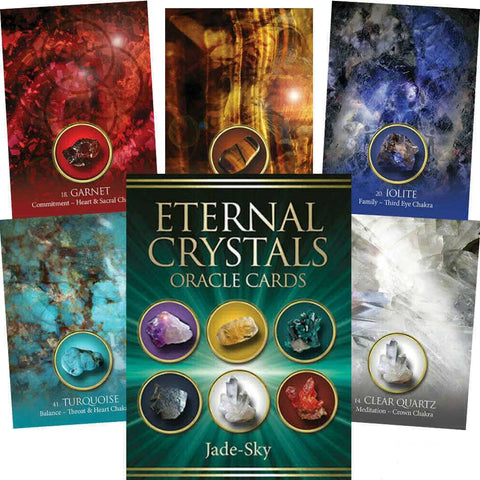 Eternal Crystals Oracle Cards Deck Jade Sky Esoteric Fortune Telling Blue Angel