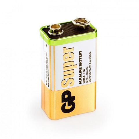 GP Super 9V Alkaline Battery 6LR61 6LF22 MN1604 E-Block for Smoke Detectors