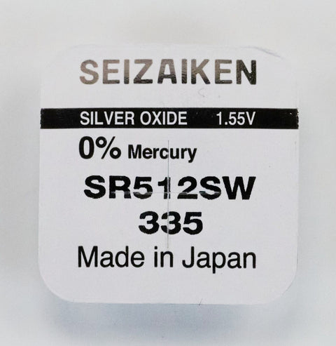 10x Seiko 335 SR512SW Silver Oxide Watch Batteries Made in Japan