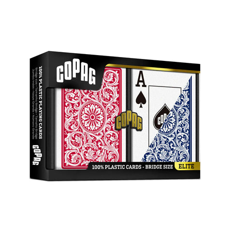 Copag Elite Bridge Size Playing Cards Double Deck Jumbo Index Red Blue 597-3